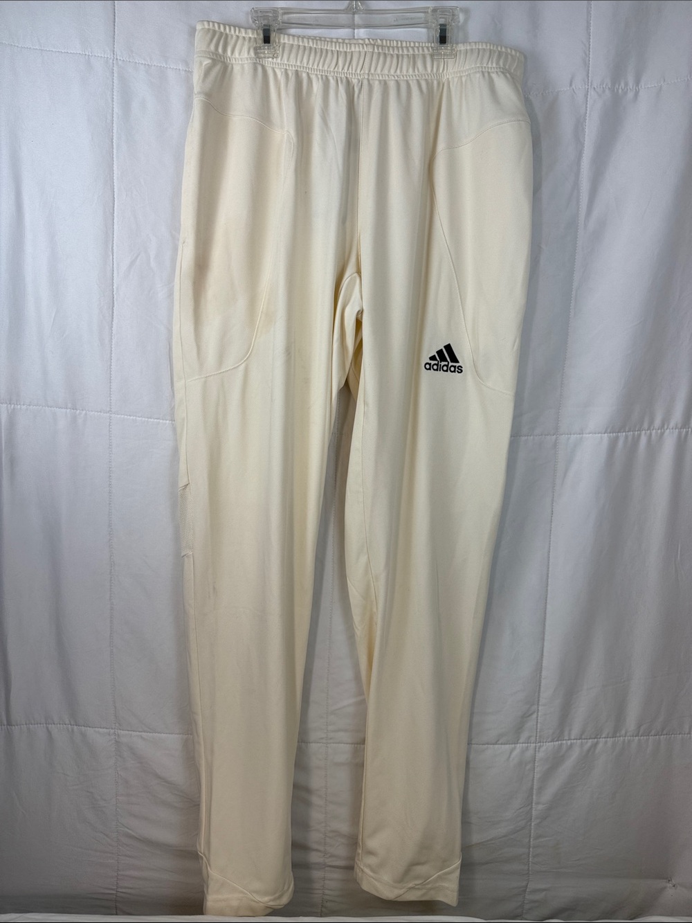 NWT Adidas Cream Off-White Track Joggers Pants with Black‎ Logo